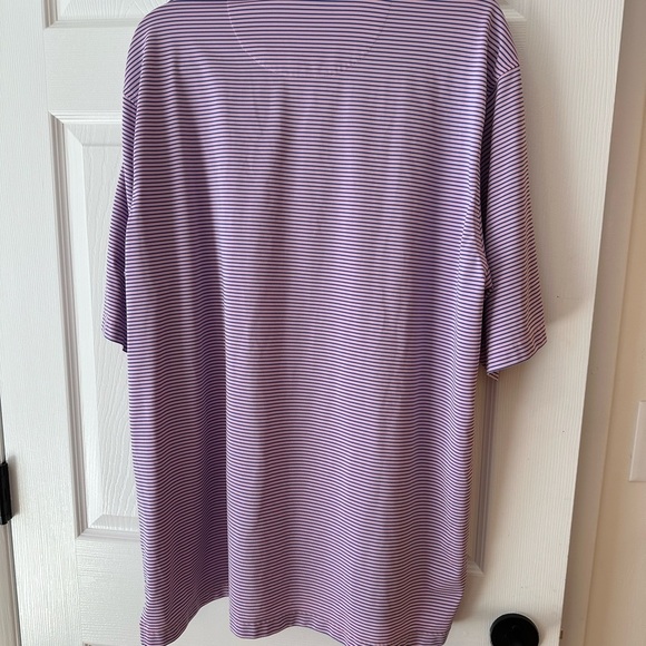 Donald Ross XL Men's Pink and Blue Striped Polo Shirt - Picture 2 of 4